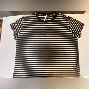 lululemon athletica Black and White Striped Short Sleeve Tee